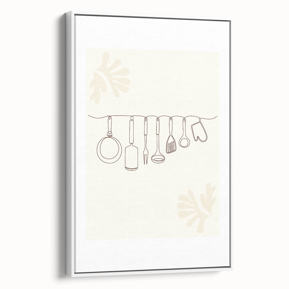 Vintage poster art on framed canvas featuring colorful culinary motifs, ideal for extra large wall art in a living room.