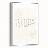 Vintage poster art on framed canvas featuring colorful culinary motifs, ideal for extra large wall art in a living room.