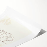 Extra large wall art featuring line art flowers in black on white, rolled print format, suitable for large living room decor.