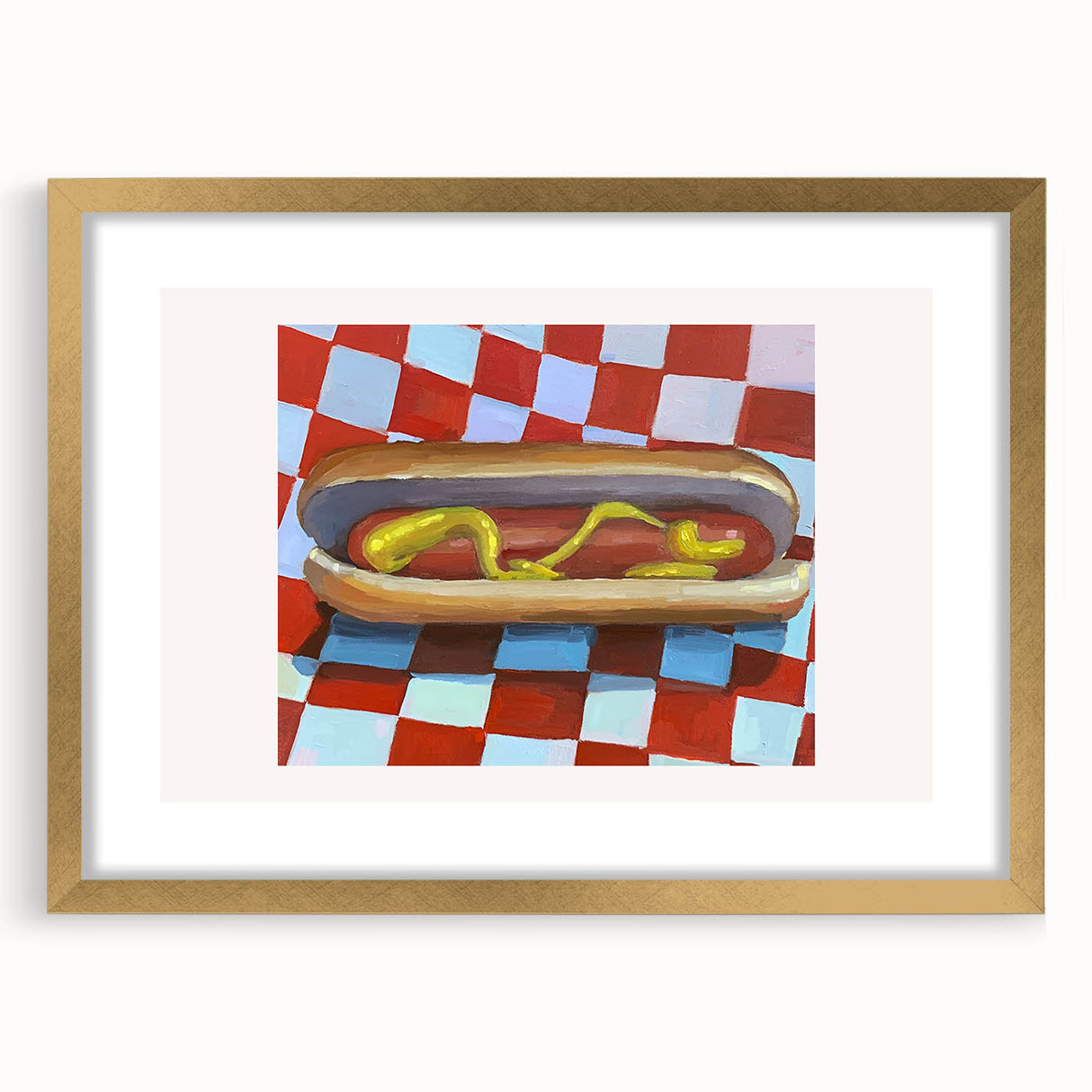 Extra large abstract art print with textured design in neutral and gold tones on a framed canvas.