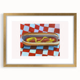 Extra large abstract art print with textured design in neutral and gold tones on a framed canvas.