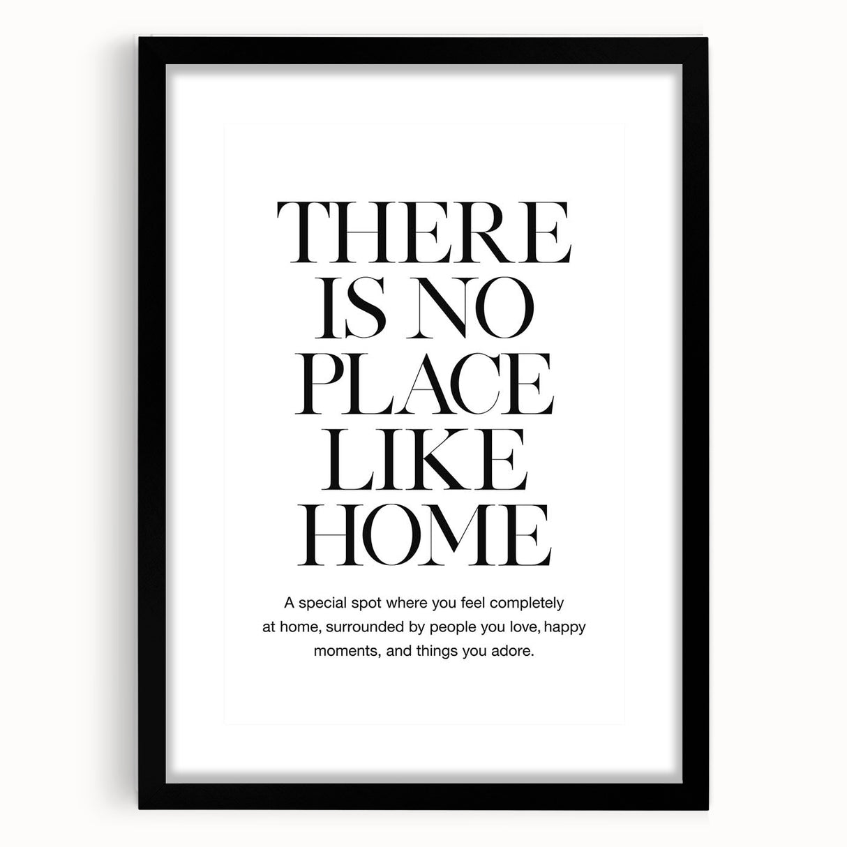 "There is No Place Like Home" Typography Canvas Art