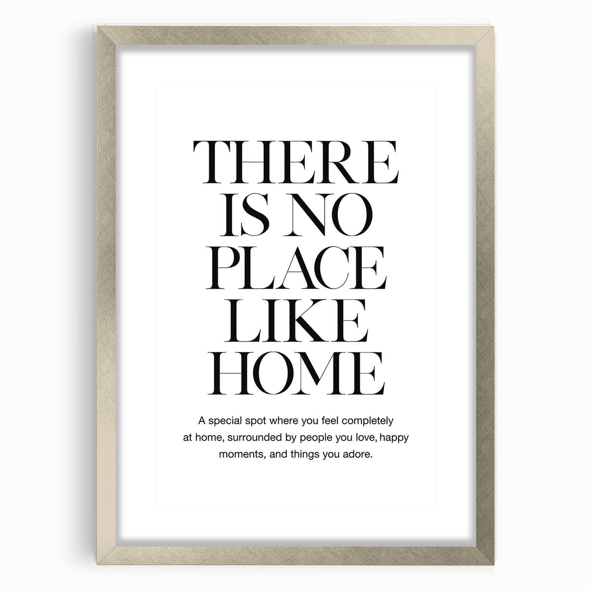 "There is No Place Like Home" Typography Canvas Art