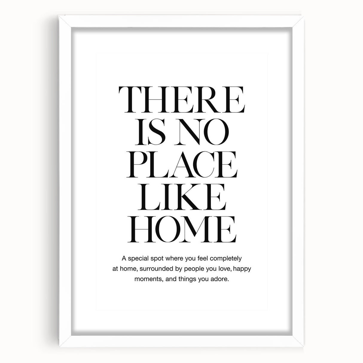 "There is No Place Like Home" Typography Canvas Art