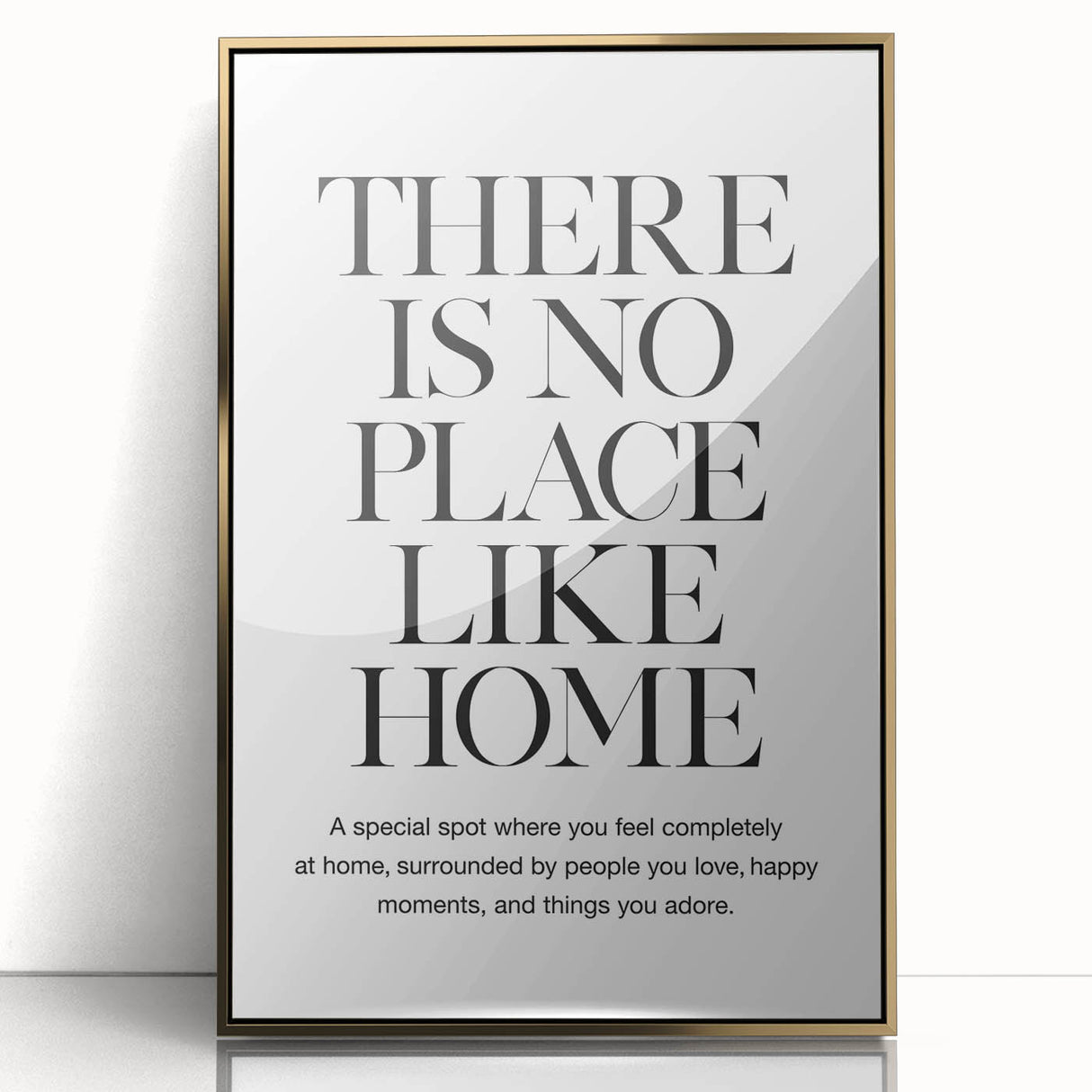 "There is No Place Like Home" Typography Canvas Art