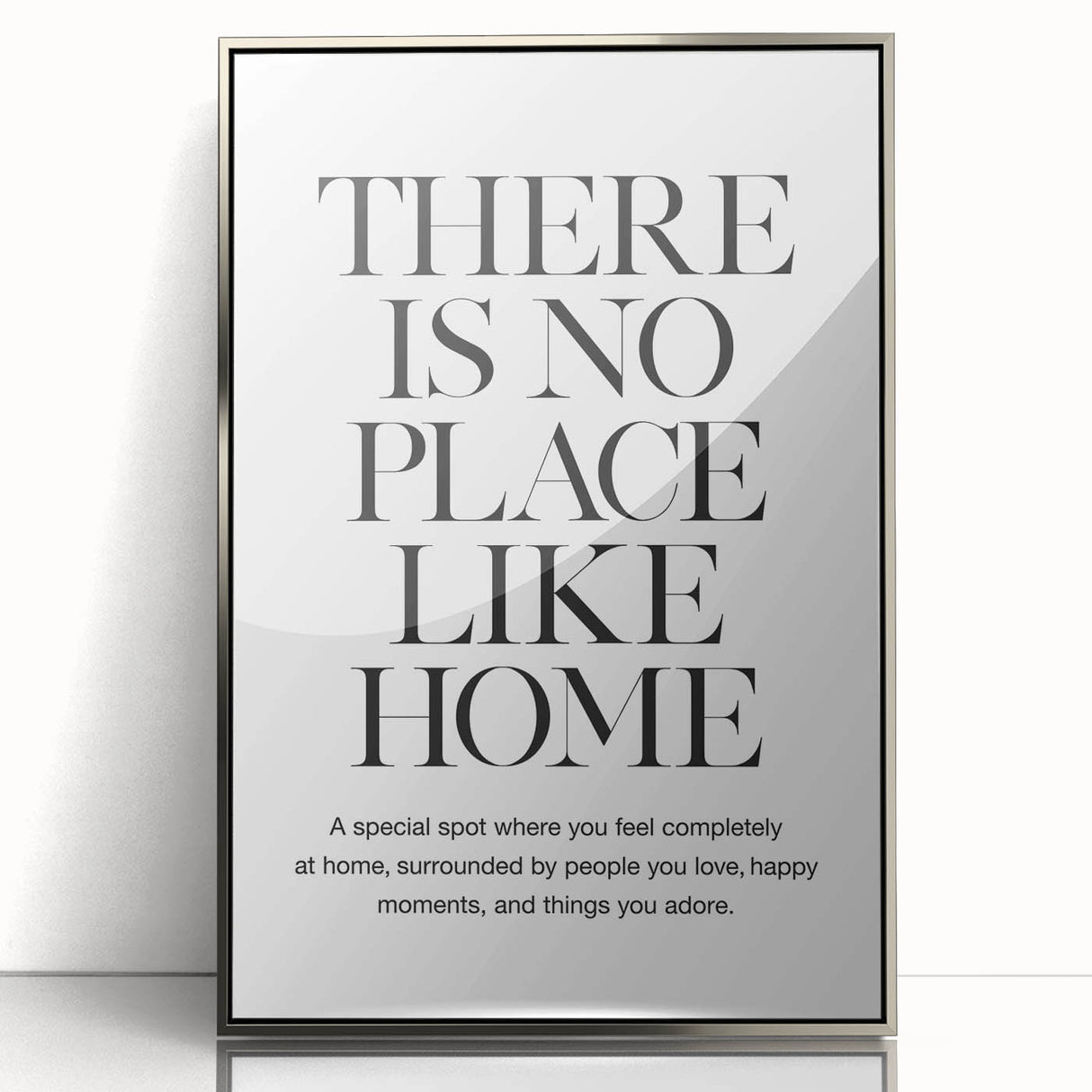 "There is No Place Like Home" Typography Canvas Art