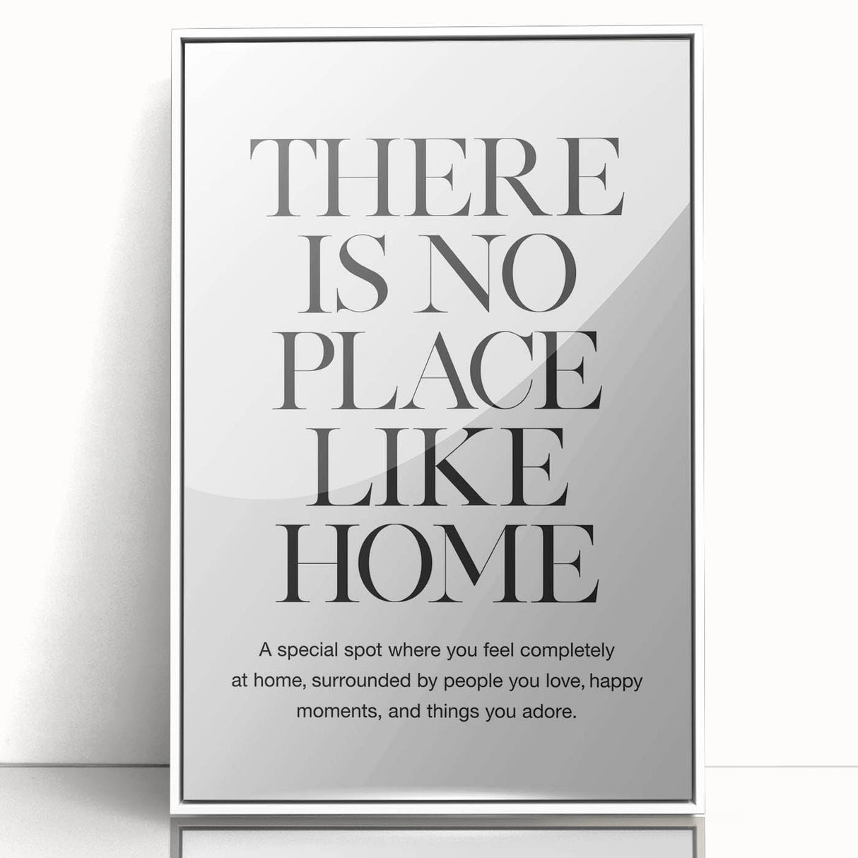 "There is No Place Like Home" Typography Canvas Art