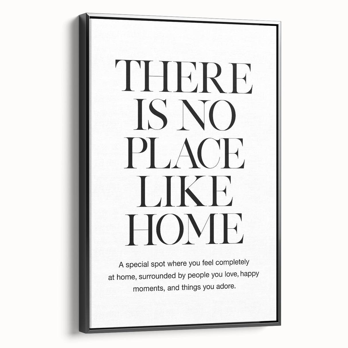 "There is No Place Like Home" Typography Canvas Art