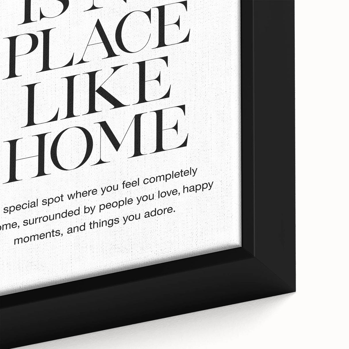 "There is No Place Like Home" Typography Canvas Art