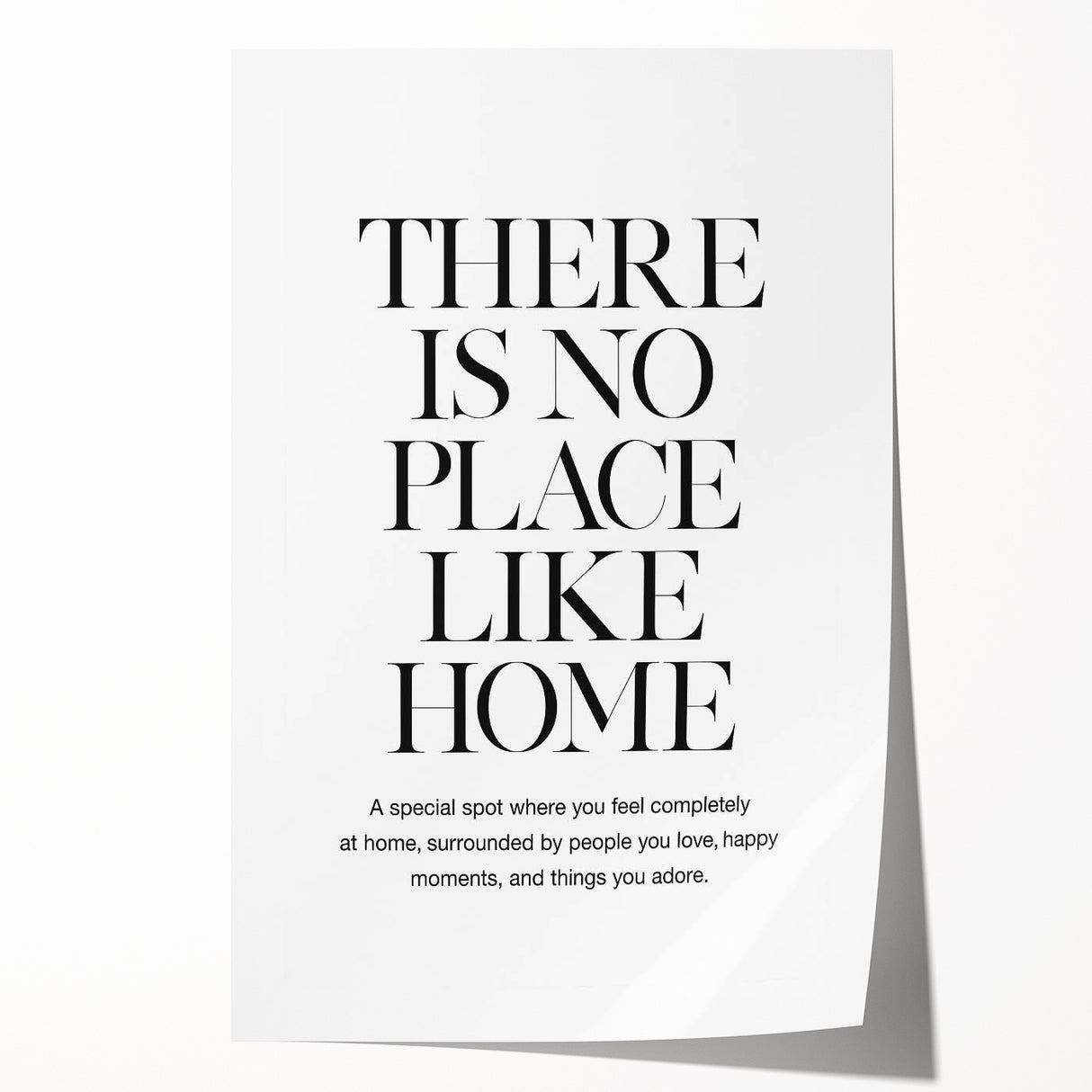 "There is No Place Like Home" Typography Canvas Art