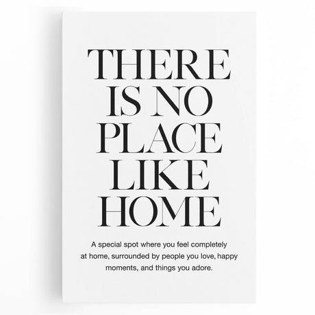"There is No Place Like Home" Typography Canvas Art
