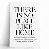 "There is No Place Like Home" Typography Canvas Art