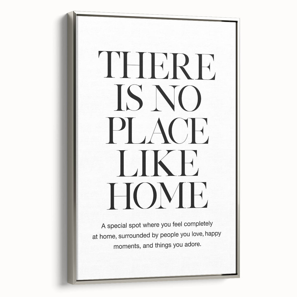 "There is No Place Like Home" Typography Canvas Art