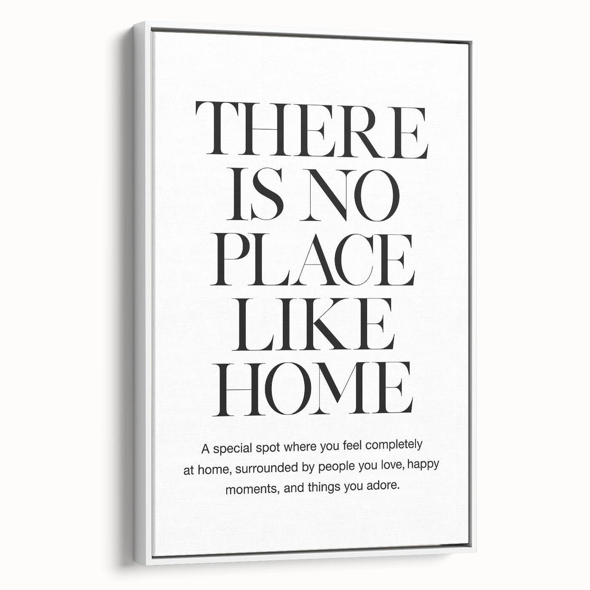 "There is No Place Like Home" Typography Canvas Art