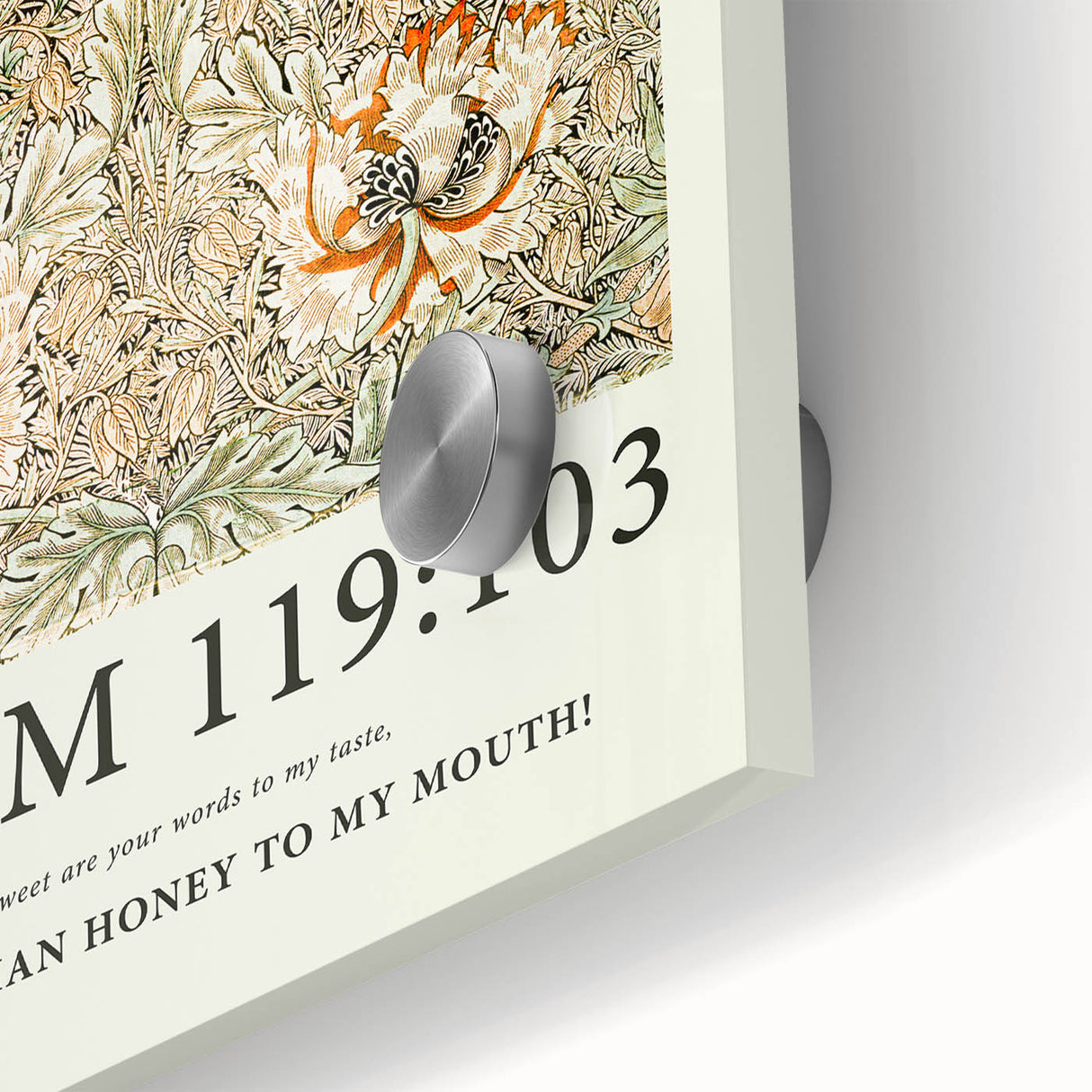 Biblical Typography Wall Art - Psalm 119:103 Floral Canvas Print