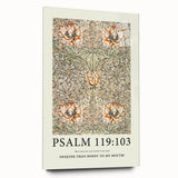 Biblical Typography Wall Art - Psalm 119:103 Floral Canvas Print