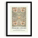 Biblical Typography Wall Art - Psalm 119:103 Floral Canvas Print