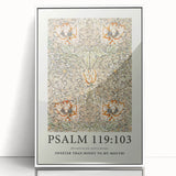 Biblical Typography Wall Art - Psalm 119:103 Floral Canvas Print