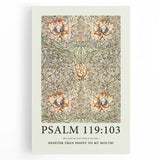 Biblical Typography Wall Art - Psalm 119:103 Floral Canvas Print