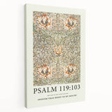 Biblical Typography Wall Art - Psalm 119:103 Floral Canvas Print
