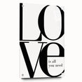 Modern Typography Wall Art - "LOVE" Inspirational Canvas Print