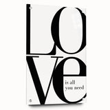 Modern Typography Wall Art - "LOVE" Inspirational Canvas Print