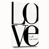 Modern Typography Wall Art - "LOVE" Inspirational Canvas Print