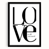 Modern Typography Wall Art - "LOVE" Inspirational Canvas Print