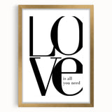 Modern Typography Wall Art - "LOVE" Inspirational Canvas Print