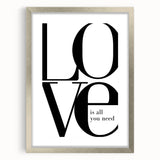 Modern Typography Wall Art - "LOVE" Inspirational Canvas Print