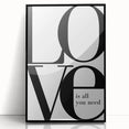 Modern Typography Wall Art - "LOVE" Inspirational Canvas Print