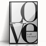 Modern Typography Wall Art - "LOVE" Inspirational Canvas Print
