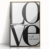 Modern Typography Wall Art - "LOVE" Inspirational Canvas Print