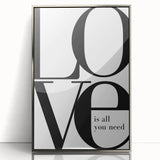 Modern Typography Wall Art - "LOVE" Inspirational Canvas Print