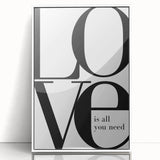 Modern Typography Wall Art - "LOVE" Inspirational Canvas Print
