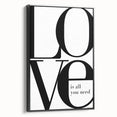 Modern Typography Wall Art - "LOVE" Inspirational Canvas Print