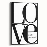 Modern Typography Wall Art - "LOVE" Inspirational Canvas Print