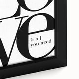 Modern Typography Wall Art - "LOVE" Inspirational Canvas Print