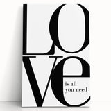 Modern Typography Wall Art - "LOVE" Inspirational Canvas Print