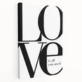 Modern Typography Wall Art - "LOVE" Inspirational Canvas Print