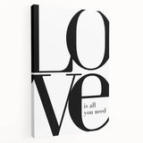 Modern Typography Wall Art - "LOVE" Inspirational Canvas Print