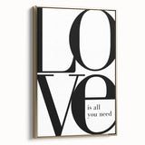 Modern Typography Wall Art - "LOVE" Inspirational Canvas Print