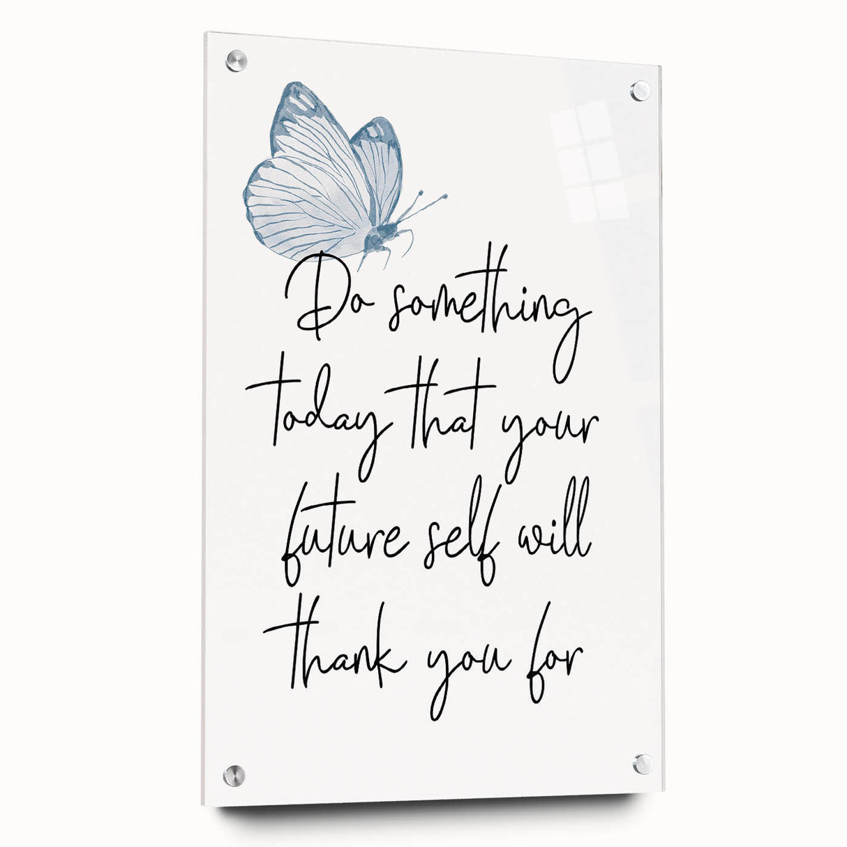 Butterfly Typography Art Print – Motivational Quote on Canvas