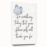 Butterfly Typography Art Print – Motivational Quote on Canvas