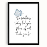 Butterfly Typography Art Print – Motivational Quote on Canvas