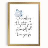 Butterfly Typography Art Print – Motivational Quote on Canvas