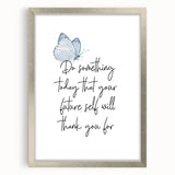 Butterfly Typography Art Print – Motivational Quote on Canvas