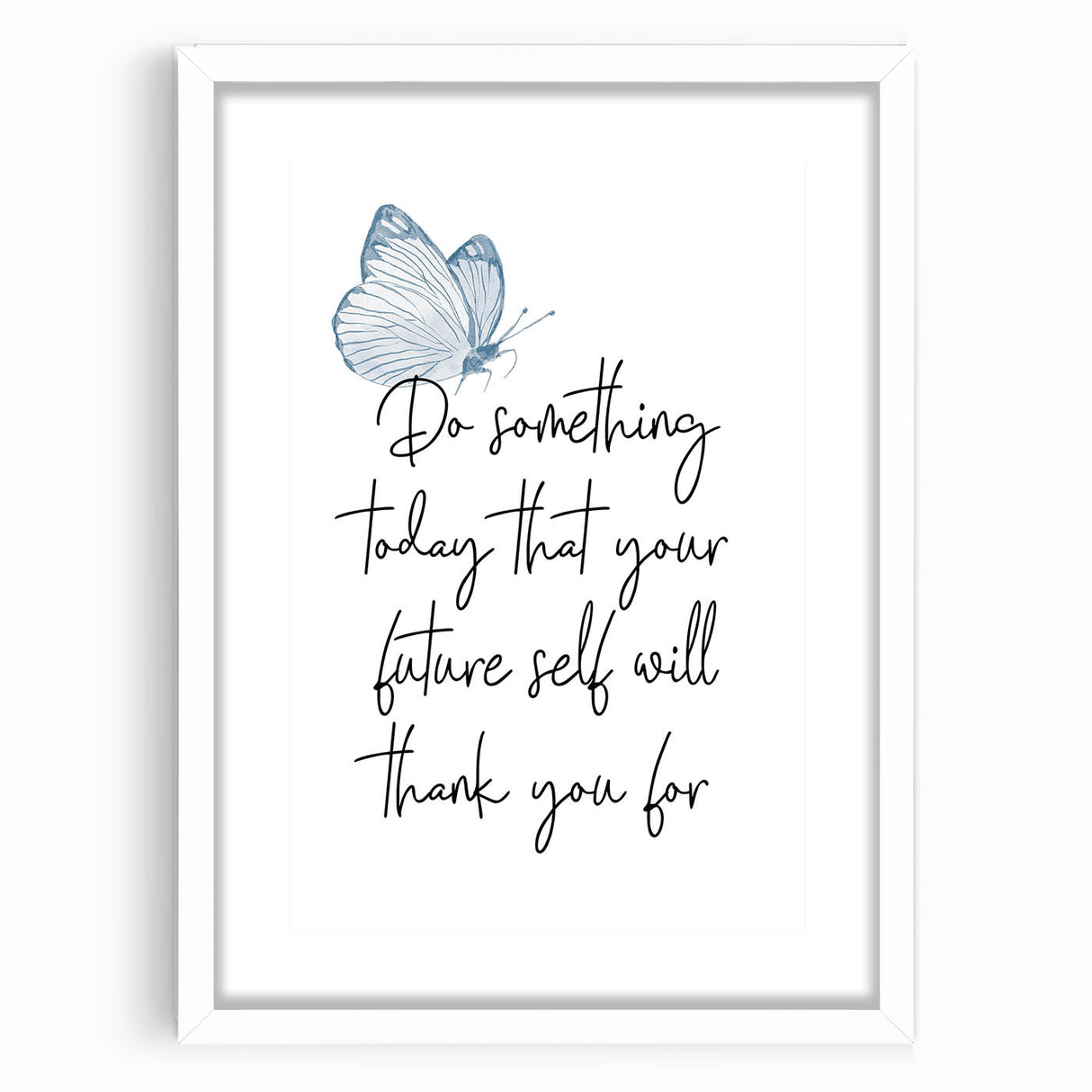 Butterfly Typography Art Print – Motivational Quote on Canvas