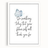 Butterfly Typography Art Print – Motivational Quote on Canvas