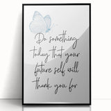 Butterfly Typography Art Print – Motivational Quote on Canvas